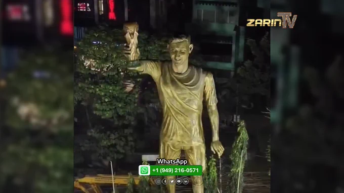 لیونل مسی از مجسمه غول پیکر خود در هندوستان رونمایی کرد