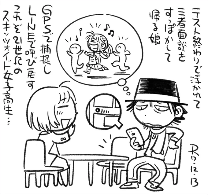【絵日記1213】友だちと街でハジけるつもりが面談になってかわいそうなので、タリーズに連れて行きました。 