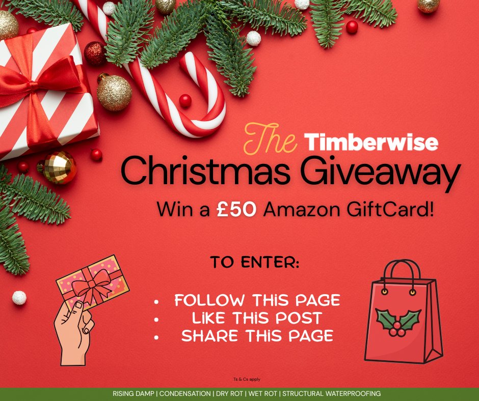Christmas is a time for giving &amp; this year we wanted to give back our followers. Here’s your chance to win a £50 Amazon Gift Card in our festive giveaway! 

To enter:

•Follow our page
•Like this post
•Share this post

Ts &amp; Cs apply: timberwise.co.uk/giveaway-t-c/