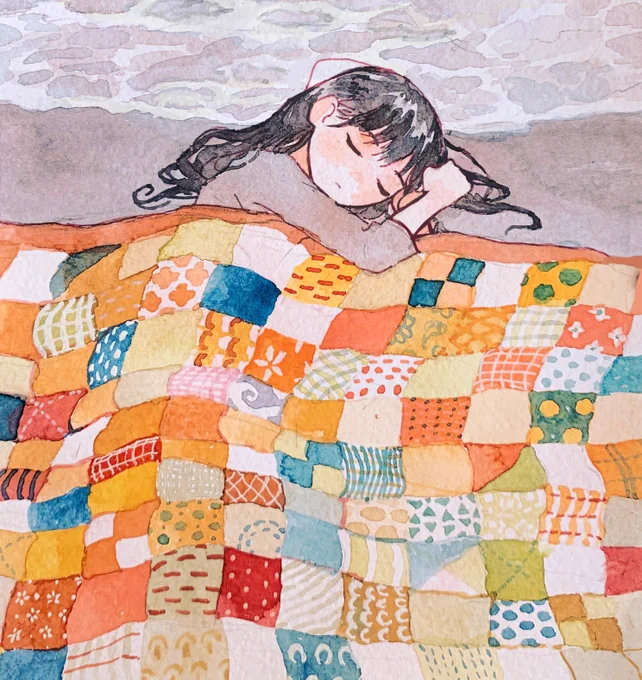 #今年も残りわずかなので今年一番伸びた絵を貼る i guess everyone's yearning for a warm quilt