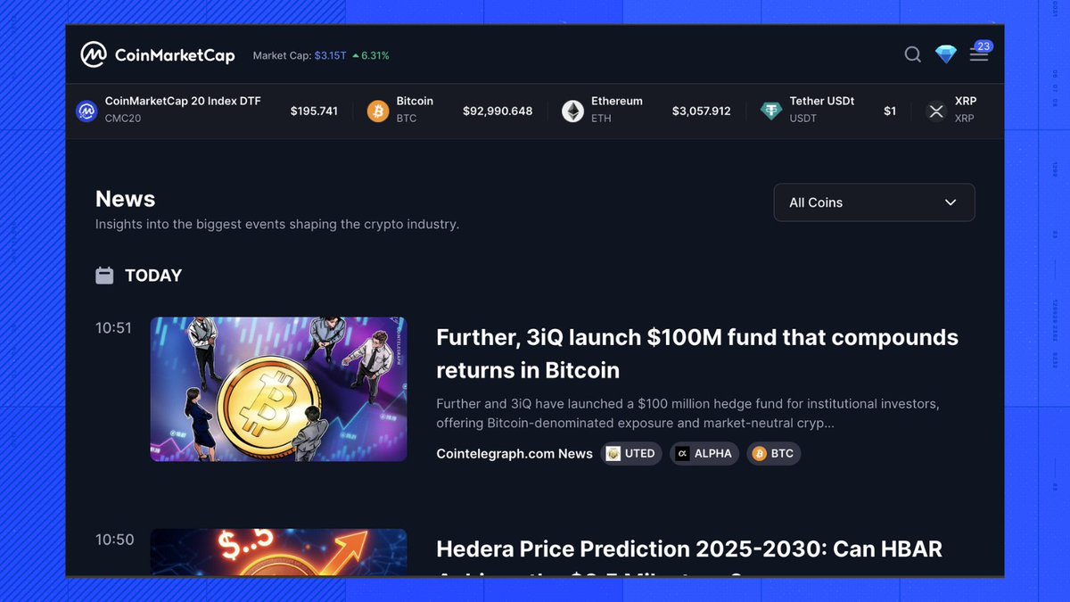 🔎 CMC Feature Highlight | Crypto News Headlines Tired of chasing fake or  outdated news that costs you money? We got you covered. Get reliable,  constantly updated crypto news from trusted sources,