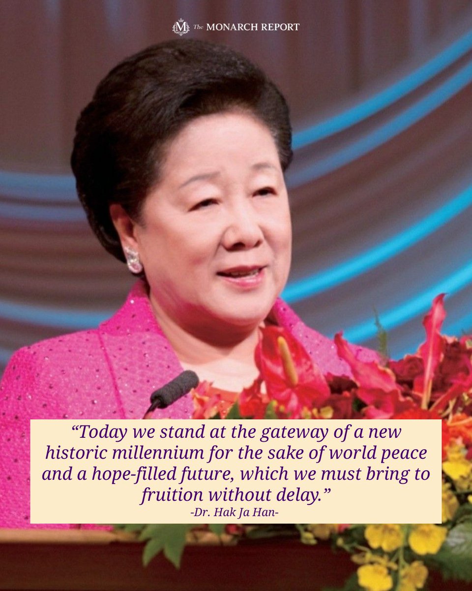 "Today we stand at the gateway of a new historic millennium for the sake of world peace and a hope-filled future, which we must bring to fruition without delay." - Dr. Hak Ja Han

Dr. Hak Ja Han, co-founder of the Family Federation for World Peace and Unification, has spent over
