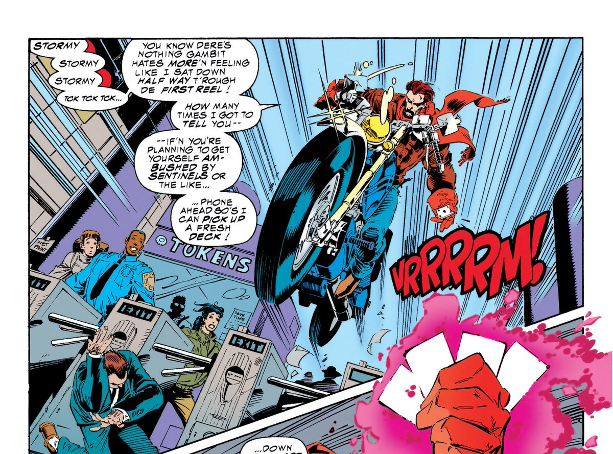 ele passando por cima das catracas na moto ???