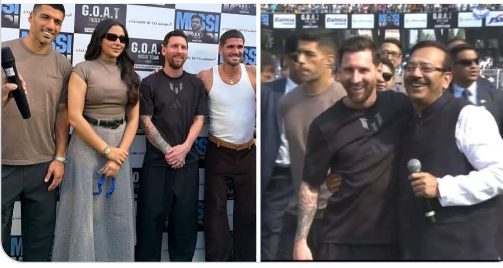 iamrajendra07's tweet photo. Arup Biswas looks like a long best friend of Messi....
What a management!!!
Outstanding show 👏🏽🤣🤣🤣🤣
It's a bloody Scam .
#MessiInIndia #MessiInKolkata #Messi #heatedrivalry #WilliamEst #poormanagement #worstmanagement https://t.co/7ZcxhqX22T