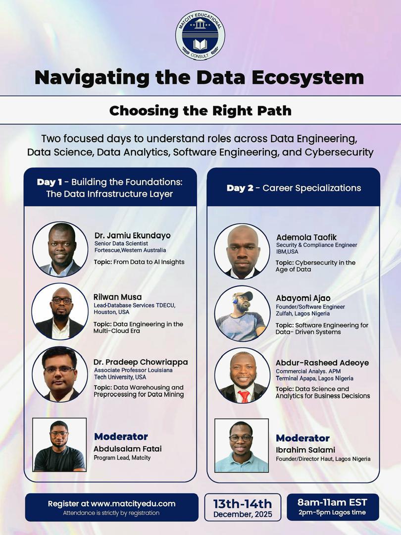 Will be speaking here tomorrow:

Today's session has started already, and you can join experts across the globe 🇮🇹 🇺🇸 🇳🇬 
Zoom link
latech.zoom.us/j/98682331661

Convener <a href="/Matcityedu/">Matcityeduconsult</a> 👍