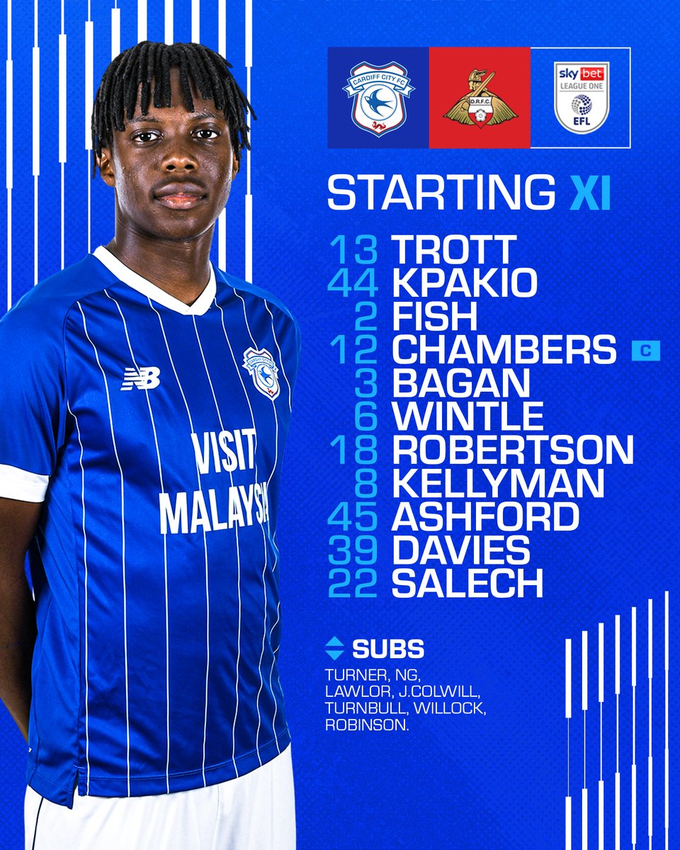 CardiffCityFC's tweet image. 🔢

This is how the #Bluebirds line-up for today's Sky Bet League One clash with Doncaster Rovers! Let's do this, City! 💙

#CityAsOne