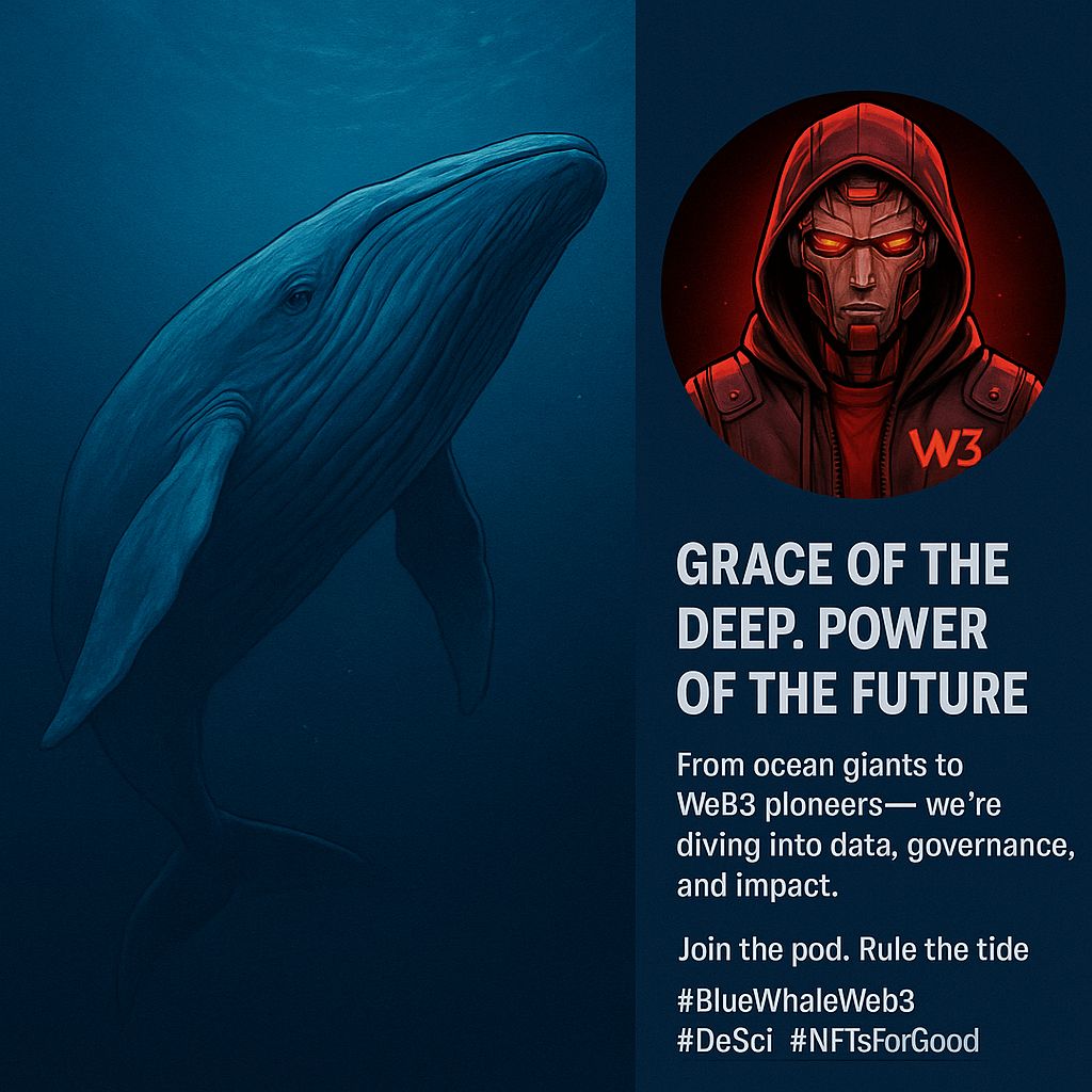 habllem's tweet photo. *Blue Whale x Web3*  
Diving for krill (data) by day, resting with half a brain (governance) by night.  
On-chain science. DAO-powered conservation.  
#BlueWhaleWeb3 #DeSci #NFTsForGood @bluwhaleai https://t.co/ZhGozPU9QY