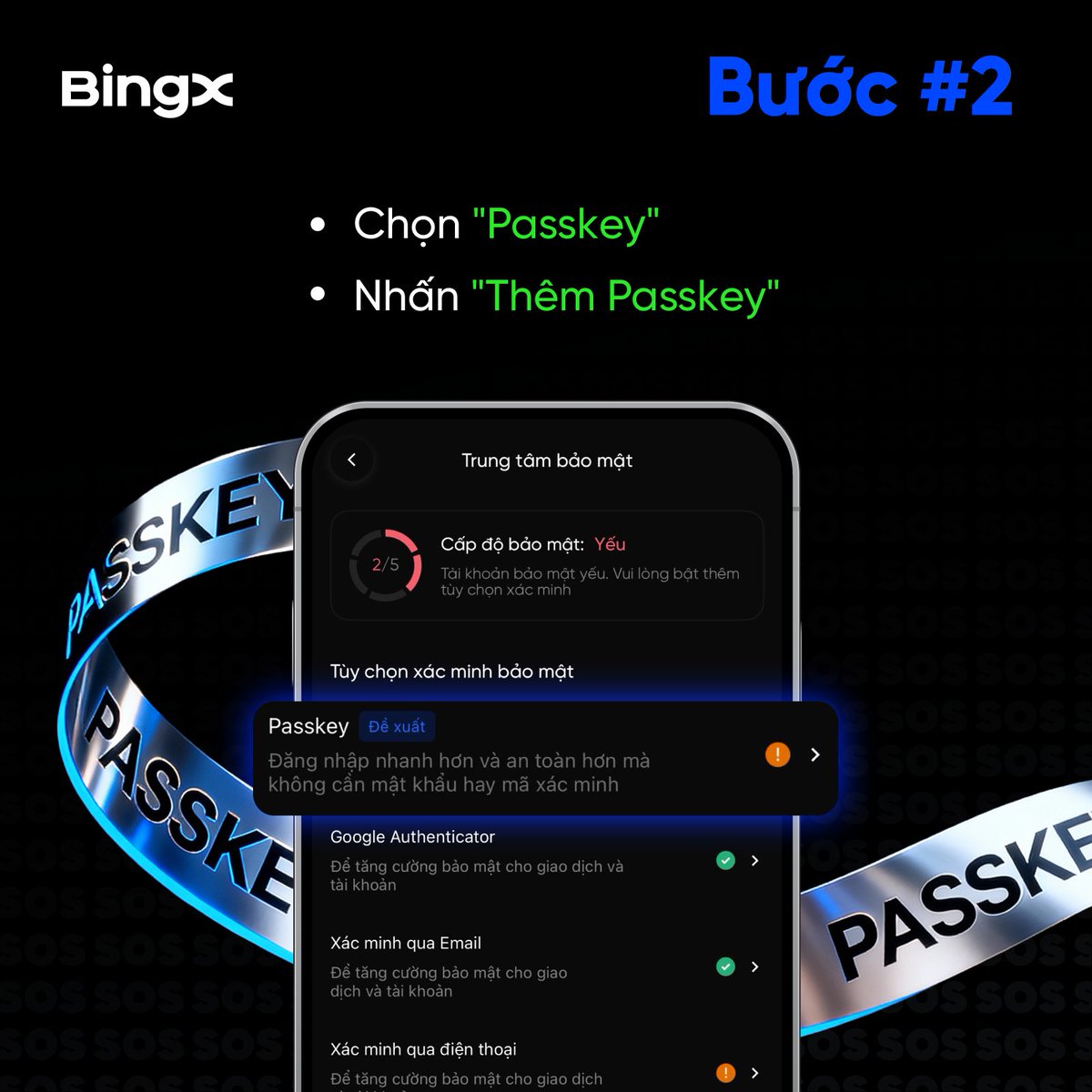 BingXVietnam's tweet image. HƯỚNG DẪN BẬT PASSKEY - TƯỜNG LỬA SINH TRẮC BẢO MẬT ĐA THIẾT BỊ BINGX  

👉 Bật Passkey ngay: bingx.com/vi-vn/accounts…
👉 Tìm hiểu thêm tại bingx.com/vi-vn/blog/art…

#SecurewithBingX #Newupdate #FaceRecognition #Baomatsinhtrac #Dathietbi #Passkey
———
BingX - Nâng Tầm