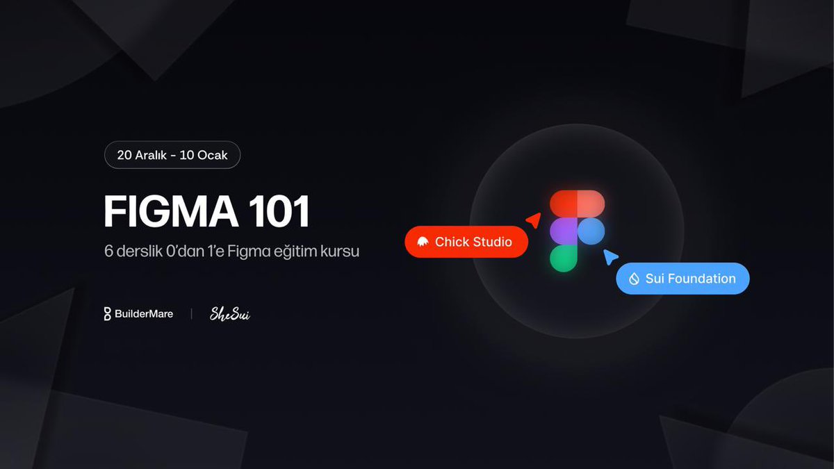 📢 Tasarım dünyasına adım atmak ister misin?

<a href="/sheissui/">SheSuiTR</a> x <a href="/buildermare/">BuilderMare</a> x <a href="/chickstudi0/">Chick Studio</a>  işbirliğiyle, kadınlara özel ve tamamen ücretsiz Figma 101 Eğitimi başlıyor!
20 Aralık'ta başlayacak bu 3 haftalık programda, haftada 2 kez buluşup Figma’nın temel ve ileri seviye araçlarını