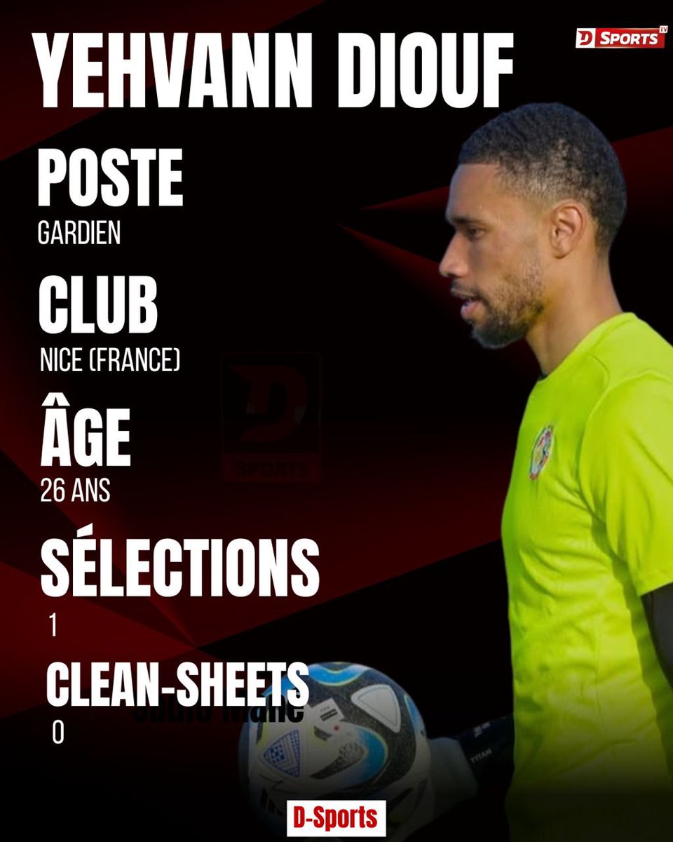 🇸🇳 ⚽️ Découvrez la fiche technique des gardiens convoqués par Pape Thiaw avec le nombre de sélection de chacun d’eux.

À 16h, vous pourrez également découvrir celle des milieux et des attaquants✌️.

#Dsports |