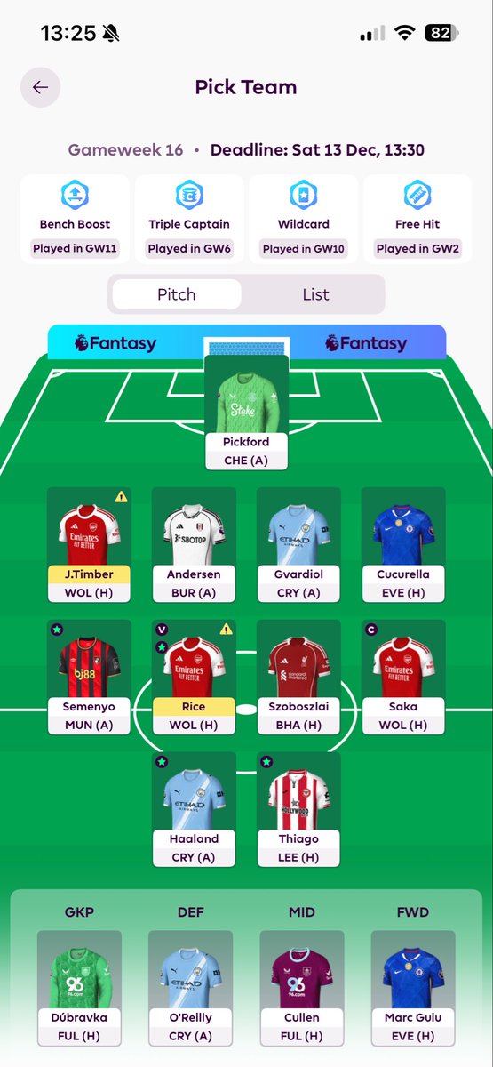 FplMerlin's tweet image. Gw16 Squad 

5 free transfers used 🫣
Farewell to Munoz, Calafiori, Bruno G, Enzo &amp;amp; Mateta 😬 

Saka captain 👑