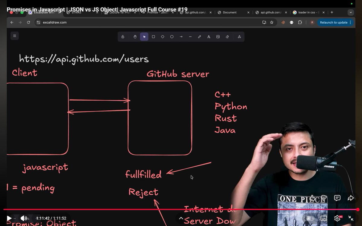 gauravp012's tweet photo. Day 34: Levelled up with Promises &amp; JSON vs JS Objects 🚀
✅ Learned why Promises fix callback hell
✅ Practiced .then(), .catch(), .finally()
✅ JSON as data format vs JS object in memory
Huge thanks to @rohit_negi9 bhaiya 🙌
#WebDevJourney #JavaScript #Promises #JSON #CoderArmy https://t.co/oMH0Y5o94X