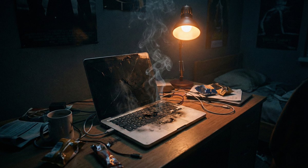 ShadowOfAHacker's tweet photo. "The smoke billowing from my laptop isn't even surprising anymore. Third device this year. I'm basically running a one-man electronics crematorium at this point."

That's how IN THE SHADOW OF A HACKER starts.

Pre-order: https://t.co/9N7yVoiFzC

#InTheShadowOfAHacker #YAThriller #HackerFiction #YABooks #BookQuotes