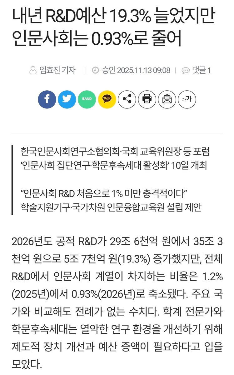 disaster_rabbit's tweet photo. 이 모든 상황이 개판 그 자체인데... 서양사 전공 뉴라이트 인사를 억지로 동북아역사재단 이사장에 앉힘 -> 적폐창산 한답시고 환단고기(...) 헛소리 -> 껀수 잡아서 신난 극우(+환빠)들 -> 이 와중에 인문사회 연구예산은 1% 미만+AI 짱짱 열풍 속에서 학문/교육 기반 자체가 박살나는 중... https://t.co/uluiziZd7D