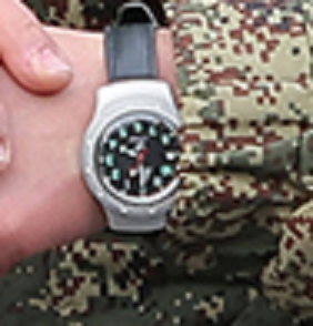 車椅子姿の負傷兵の腕時計が写っていたので見てみると（失敬ながら