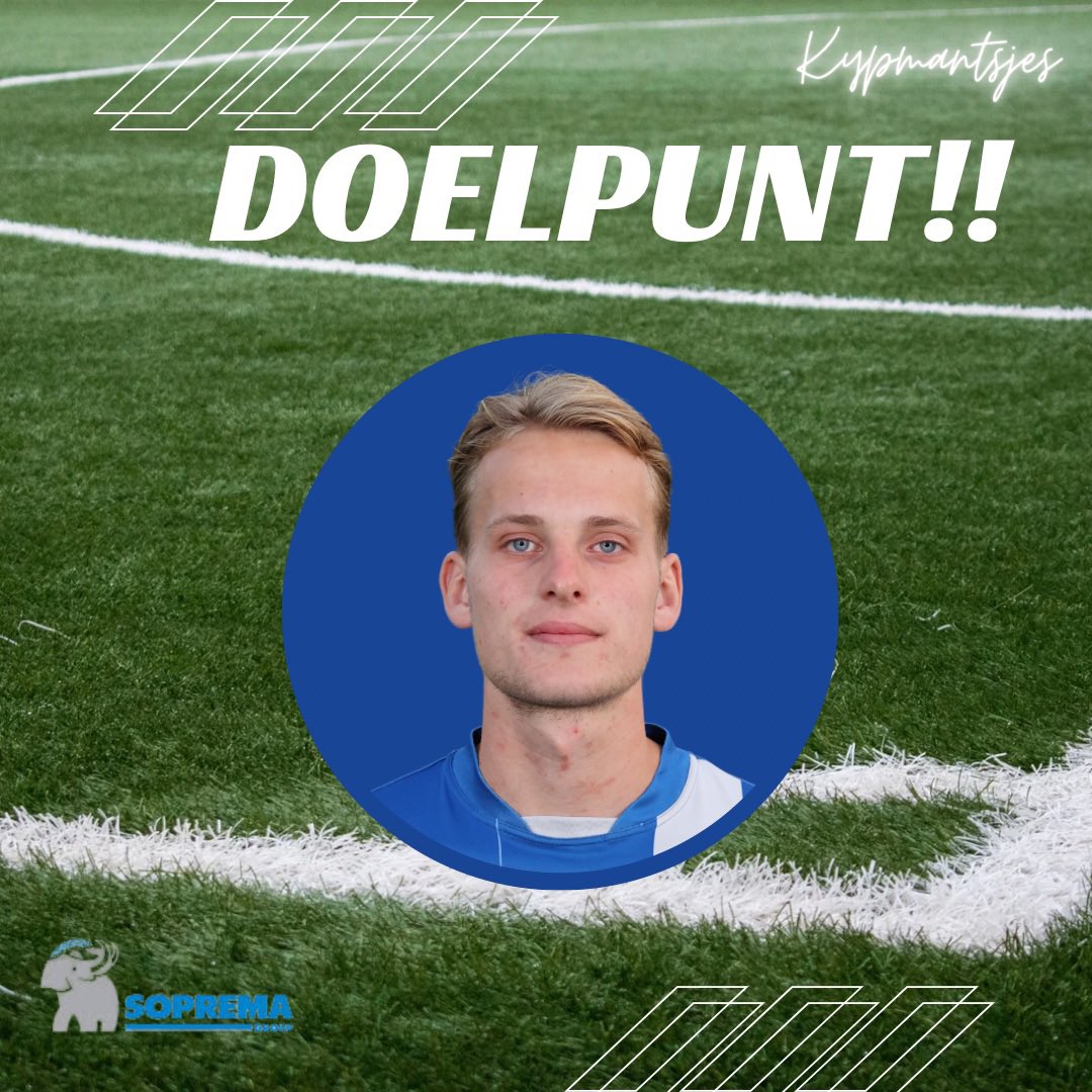 34’ de topscorer doet het weer. Op aangeven van de Graaf kopt hij de 1-2 binnen.