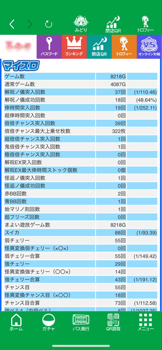 AKML0836's tweet photo. 化物語初打ち
3以上濃厚、偶数設定濃厚は確認 https://t.co/DJZV71vSGj
