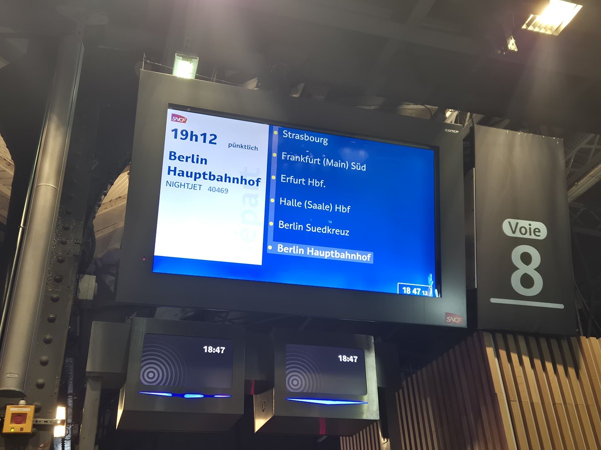 EVDM75007's tweet photo. Départ du dernier train de nuit #NightJet #Paris - #Berlin / #Vienne (12/12/2025) ⤵️

Le retour d'un Paris - Berlin est annoncée par @EuropeanSlpr pour le 26/03/2026 (via Bruxelles dorénavant). Aucune reprise n'est à ce jour prévue pour le Paris - Vienne.

#SNCF #ÖBB #DB https://t.co/LLLMD2CQMI