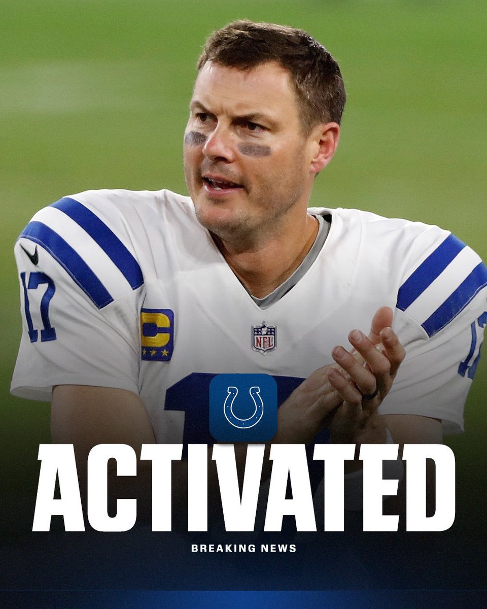 SportsCenter's tweet image. Breaking: The Colts are activating Philip Rivers to their active roster from their practice squad, paving the way for him to make his first NFL start in five years Sunday at Seattle.