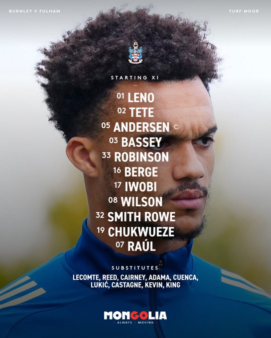 تشكيلة فولهام الاساسية لمواجهة بيرنلي :

- اندرسون , ويلسون في التشكيلة الاساسية ✅ 

#فانتزي_البريميرليغ