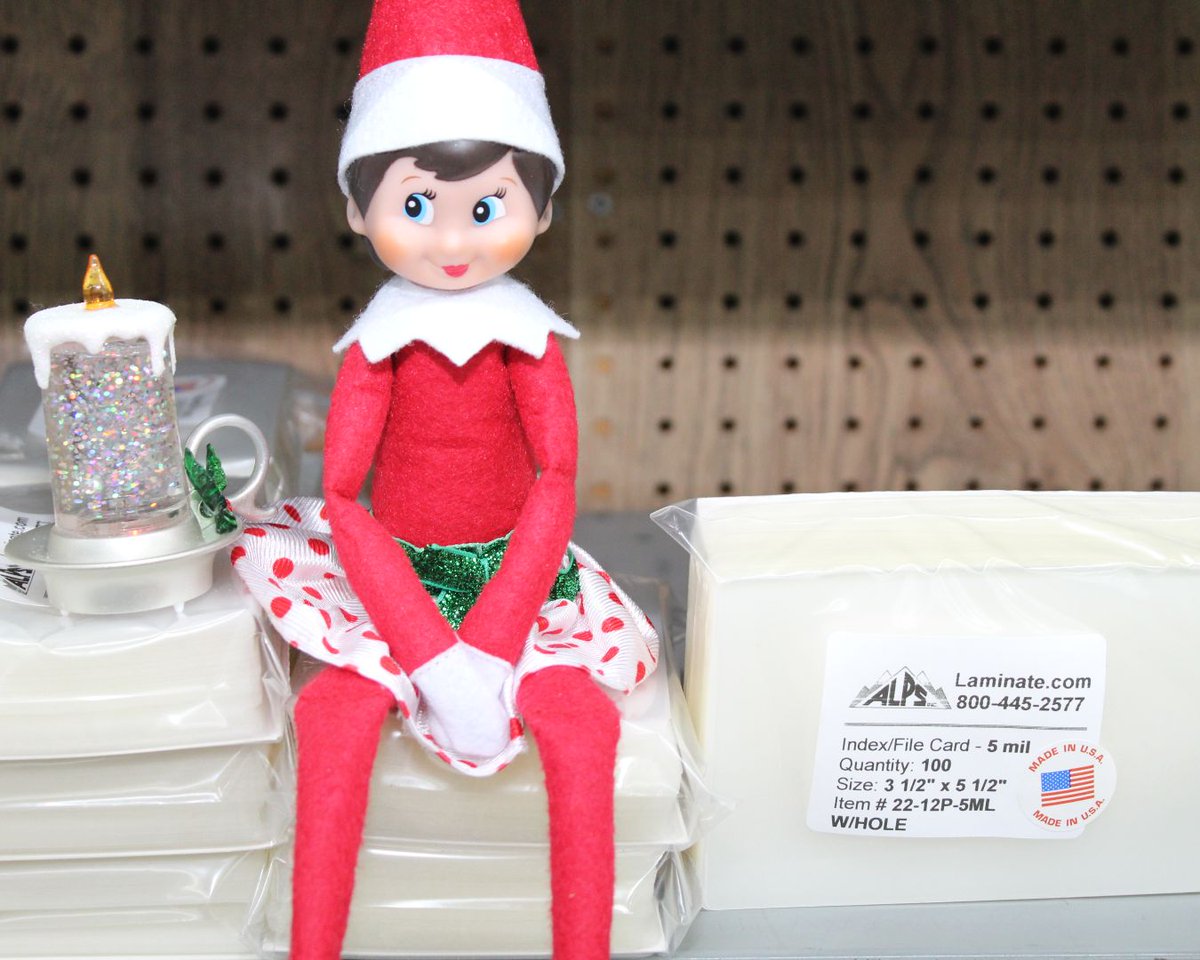 Laminatecom's tweet image. Lucile the Laminating Elf is burning the midnight oil! Only 12 days left in this year, plenty of time to get your laminating pouches to kick off the New Year @Laminatecom #elfontheshelf bit.ly/2E75ymJ