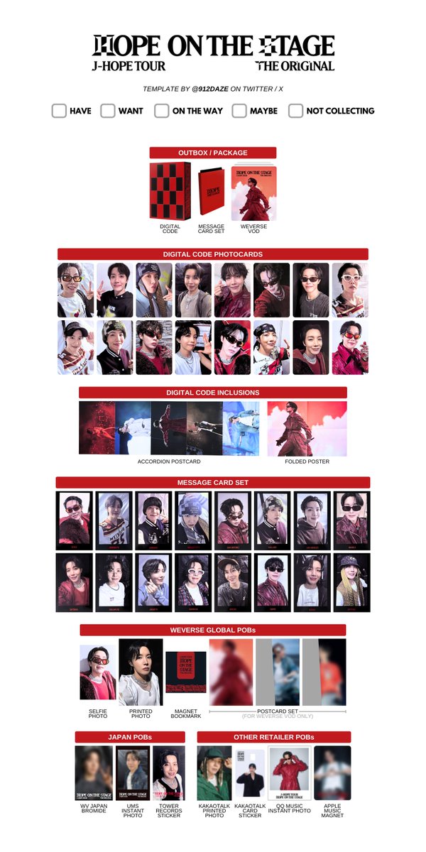 BTS J-HOPE HOBI HOTS HOS TOUR PC PHOTOCARD DIGITAL CODE DIGICODE