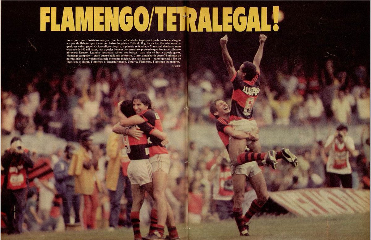 Flamengo's tweet image. 🏆🏆Tetra legal🏆🏆

Há 38 anos, o Brasil conhecia o seu primeiro tetra campeão! 

13 de dezembro, um dia #marcadonahistória do Flamengo! ❤️🖤