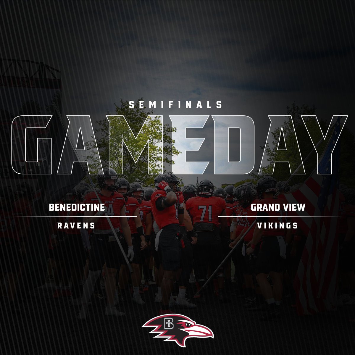 🚨SEMIFINALS🚨

Benedictine vs Grand View

🕐 12:00 PM
📍Des Moines, IA

📺Watch 
urbanedgenetwork.net/watch/7909

📻 Listen
us7.maindigitalstream.com/3765/

📊 Stat Cast 
naiastats.prestosports.com/sports/fball/2…