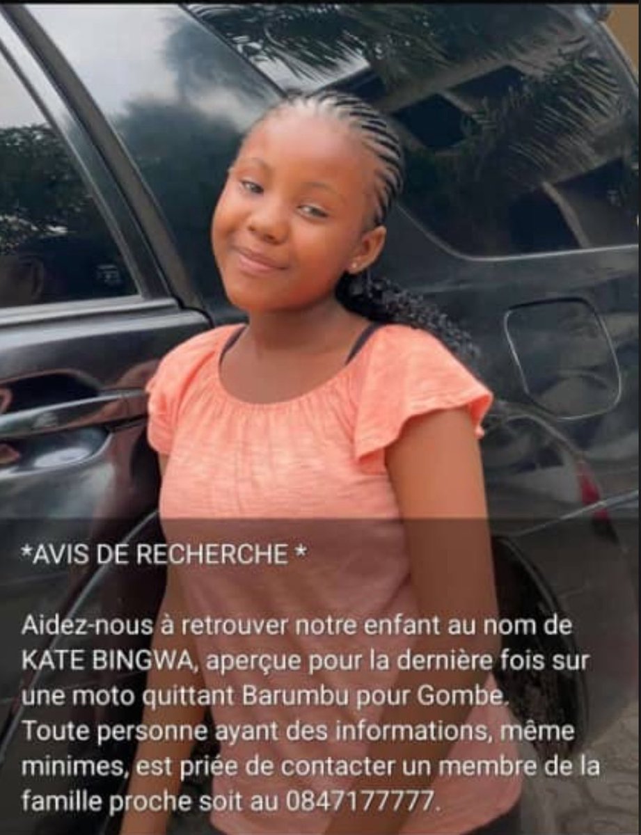 Bibimusafi's tweet photo. 🚨🚨🚨🚨🚨
Avis de recherche.

Aidons cette famille à retrouver leur fille en partageant massivement s’il vous plaît 👏🏾 https://t.co/oDnWzp2JaK