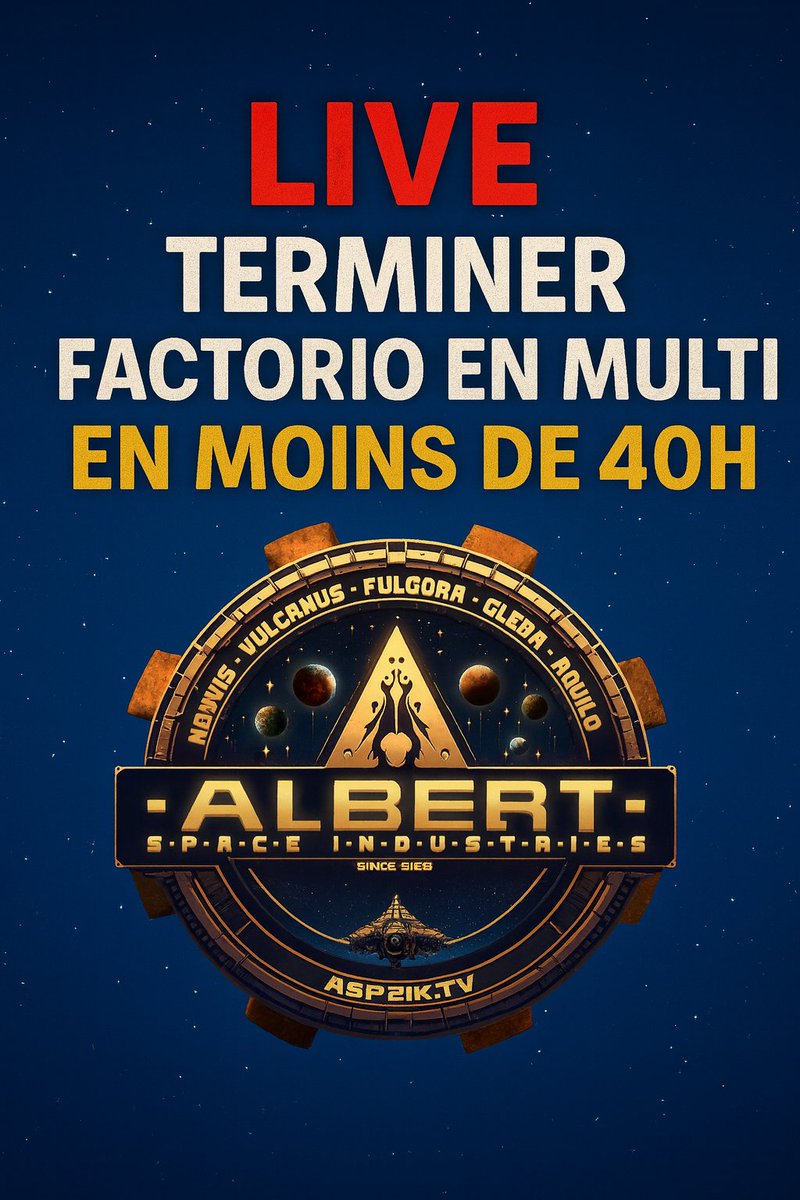 C'est le retour de la Albert Space Industries aujourd'hui ! Factorio multijoueur, on finit le jeu en moins de 40h !!! twitch.tv/As2piK