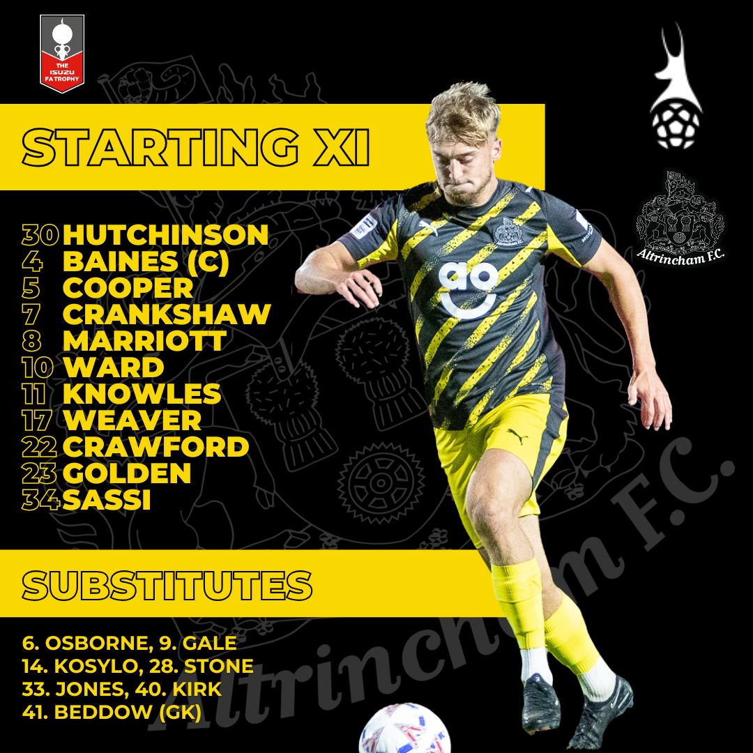 🔢 Today's <a href="/Isuzuuk/">Isuzu UK</a> #FATrophy Robins 👊

▫️ Two changes from last weekend
▫️ Knowles &amp; Weaver start
▫️ Mikey Stone in the squad

#YourTownYourClub