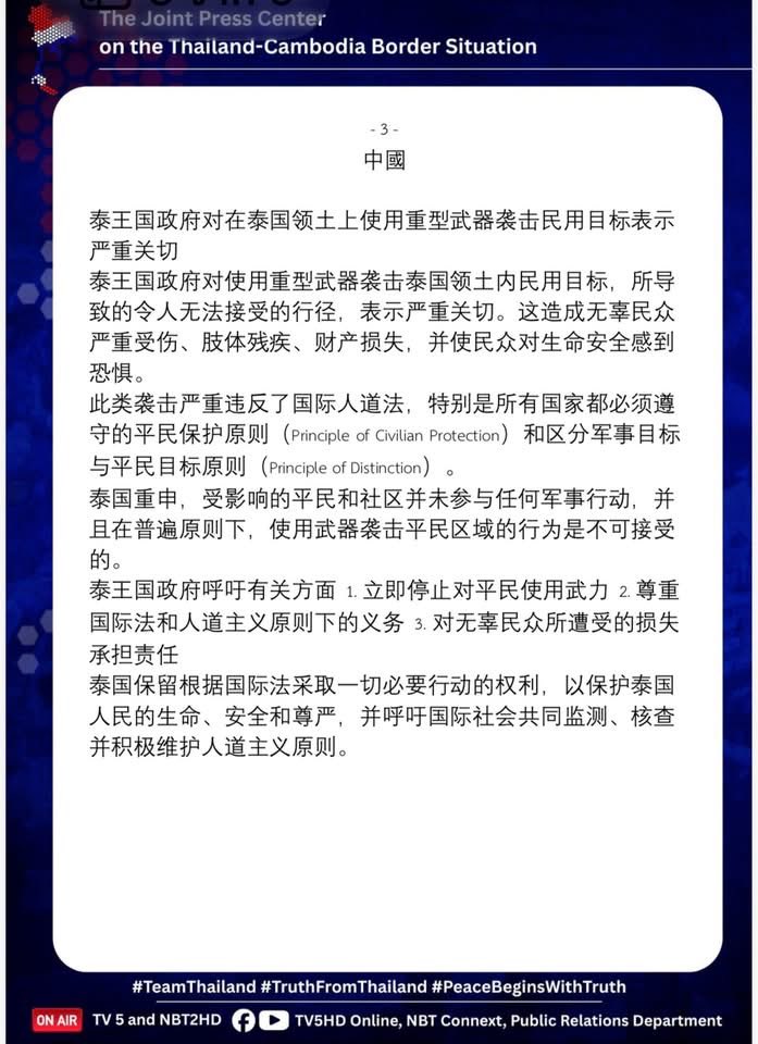 Boulevard2011's tweet image. รัฐบาลไทยออกแถลงการณ์ 6 ภาษา ประณามกัมพูชาอย่างรุนแรง ต่อการกระทำอันโหดร้ายและไร้มนุษยธรรม หลังยิงจรวด BM-21 มุ่งเป้าที่ประชาชนคนไทย
#ชายแดนไทยกัมพูชา #ไทยกัมพูชา