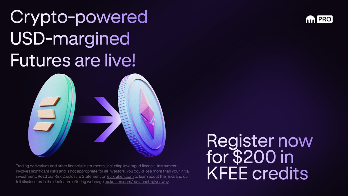 🧠 Keep your crypto. Use it to power your USD-margined futures. 🔥 Futures  on Kraken Pro now let EU traders deploy their holdings across 150 + markets  with up to 10× leverage.