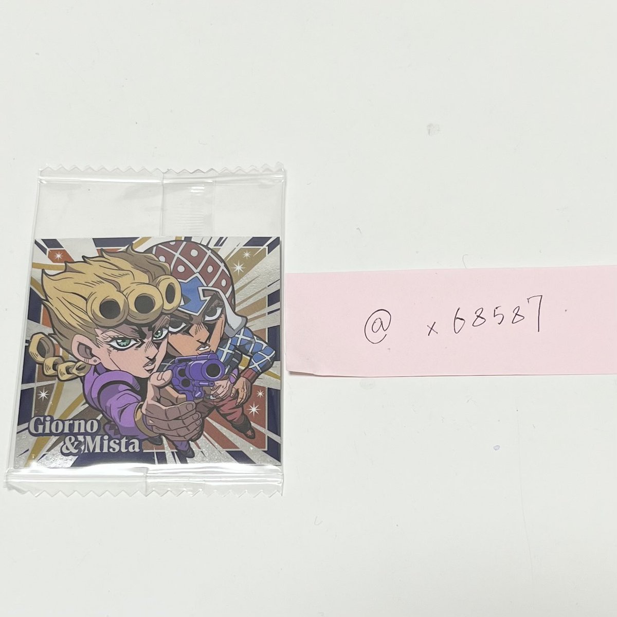x68587's tweet photo. @jsoul9297 ゆーか様
こんばんは、検索より失礼します🙋🏻‍♂️

こちらジョルノ＆ミスタを所持しておりまして、お借りしたお写真よりブチャラティと１：１での交換は可能でしょうか？

他ミスタ等持ち合わせておらず、単体でのご提案にはなりますが、ご検討頂けますと幸いです🙇🏻 https://t.co/cX2wm5qubq