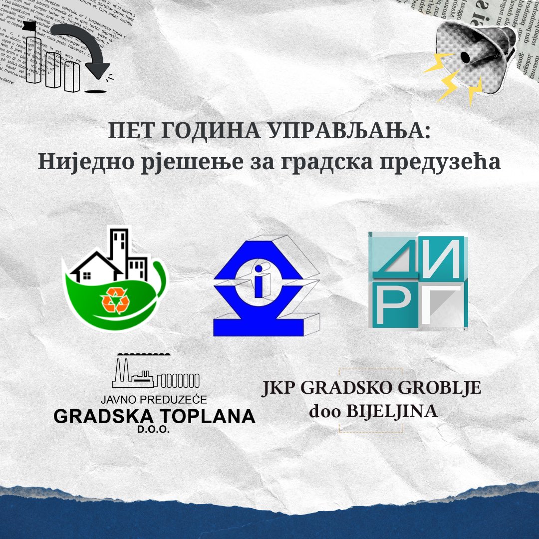 Пет година управљања – ниједно рјешење за градска предузећа

Још једно градско предузеће од стратешког значаја налази се у потпуној нестабилности. Овога пута ријеч је о предузећу „Водовод и канализација“ а.д. Бијељина, за које је градоначелник поново упутио приједлог Скупштини