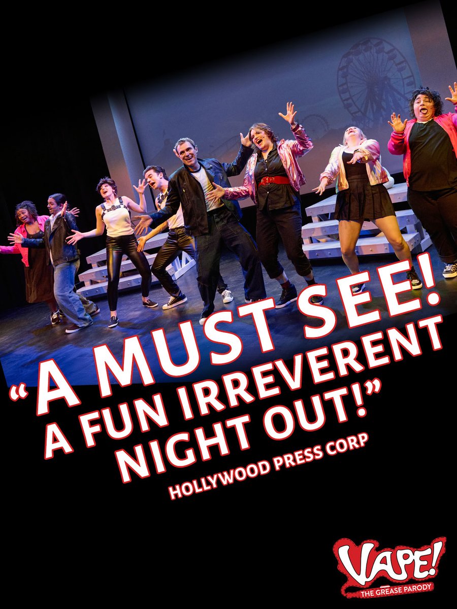 Critics are obsessed. Audiences are obsessed. You’ll be obsessed too— don’t miss Vape! The Grease Parody before our final performance January 4, we can’t guarantee the FOMO won’t haunt you.