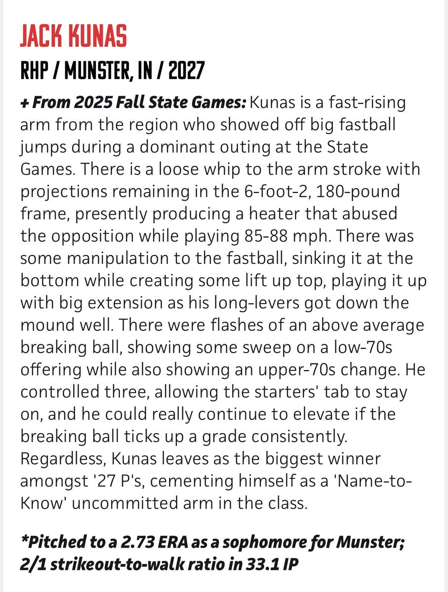 KunasJack15's tweet image. Thank you @CTrinkle23, @ConnerMadding, and the rest of the @PrepBaseballIN staff for the write up and the new ranking!

#notsatisfied
#backtothegrind