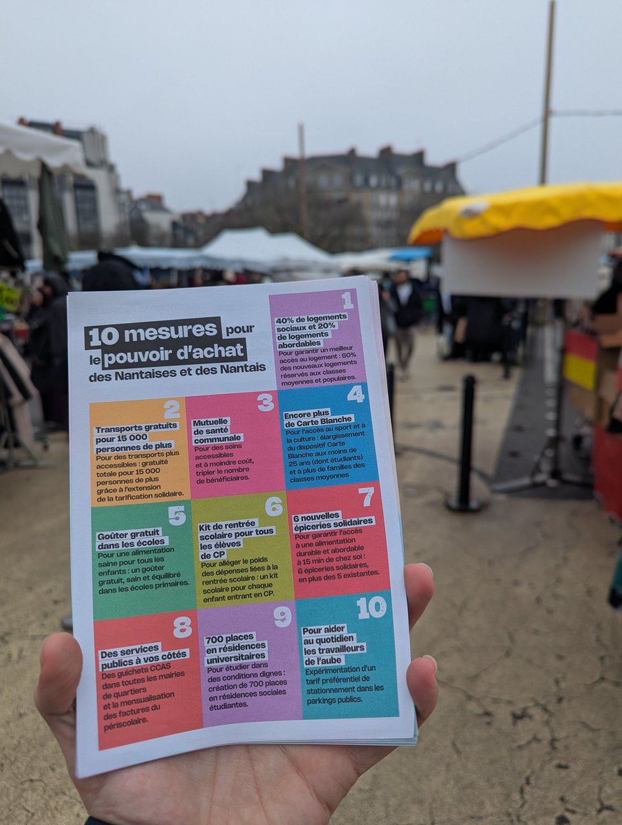 Immense mobilisation de #LaGaucheUniePourNantes dans tous les quartiers ce matin pour présenter nos 10 premières mesures pour le pouvoir d'achat des Nantaises et des Nantais !