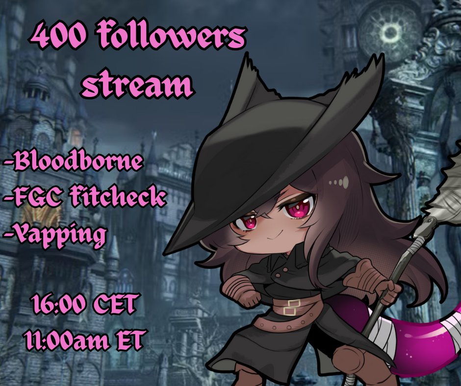 It's almost time!

We're celebrating 400 followers in less than an hour with a game dear to my heart. Afterwards, we will be going over your submitted fits!

🔗 in bio