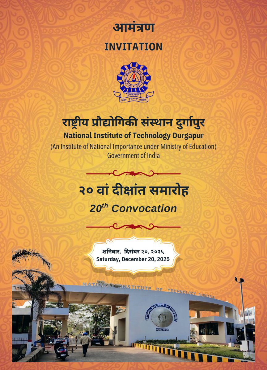 nit_durgapur's tweet photo. NIT DURGAPUR all set for its 20th Convocation https://t.co/chz8MTzezA