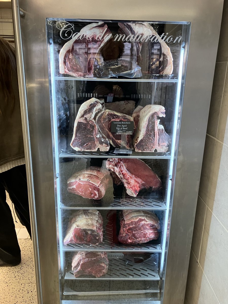 GinnyHBall's tweet photo. Wonderful cabinet in our local award winning butchers in Oakham aged beef ribs et al๐ #Supportbutchers #Supportthehighstreet #SupportBritishfarmers https://t.co/V41cbApM6F