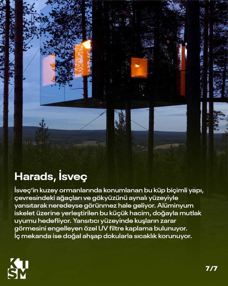 KTSM_org's tweet image. kurduğu bağ sayesinde çağdaş tasarımın doğaya saygılı yönünü öne çıkarıyor.

Doğayla iç içe olan bu sıra dışı mimari örneklerini keşfetmek için kaydır! 👉🏼

#KTSM #KaleTasarımveSanatMerkezi #İyiBakDünyana #Mimari #AğaçEvler #SürdürülebilirTasarım