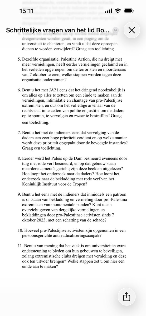 Pro-Palestijnse extremisten gaan door met vernielen en chanteren. Vragen aan <a href="/ministerieJenV/">Ministerie van Justitie en Veiligheid</a> en <a href="/MinOCW/">Ministerie van Onderwijs, Cultuur en Wetenschap</a> met oproep: Het volledige arsenaal van de rechtsstaat moet ingezet: opsporen, vervolgen en zwaar bestraffen. En monumenten beter beschermen.
telegraaf.nl/binnenland/pan…