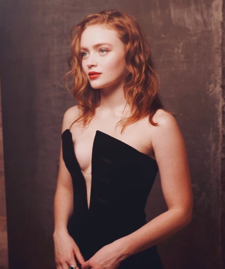 this picture of sadie sink looks like she belongs in a museum.