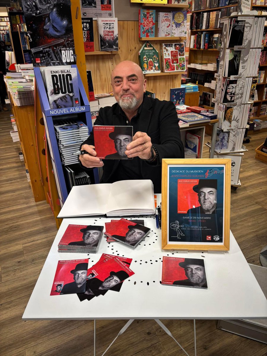 Nouvel album «  Panorama : Ce samedi 13 décembre je vous donne rdv de 17h30 à 19h00 à la Librairie Lenn ha Dilenn à Vannes 
Pour une séance dédicace braz .
Ken bremaïk ❤️💿🔥🎩