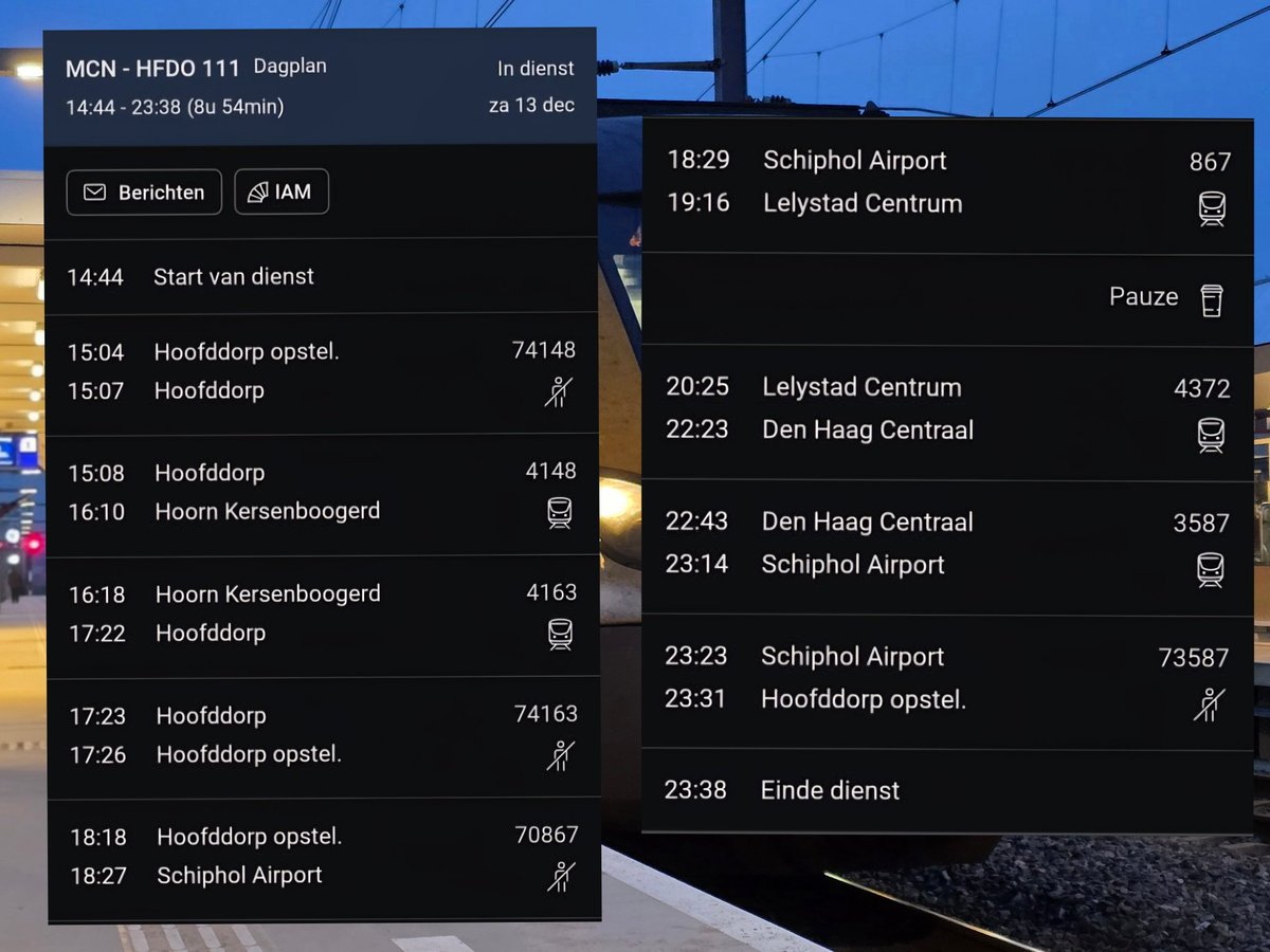 sabineramp1985's tweet image. Goedemiddag allemaal, ook vandaag mag ik weer wat treinen rijden en wbt de inhoud lijkt hij wel wat op die van gisteren, maar toch net weer even anders😉.
Ik mag vandaag naar #Hoorn Kersenboogerd, #Lelystad Centrum, #DenHaagCS om vanaf