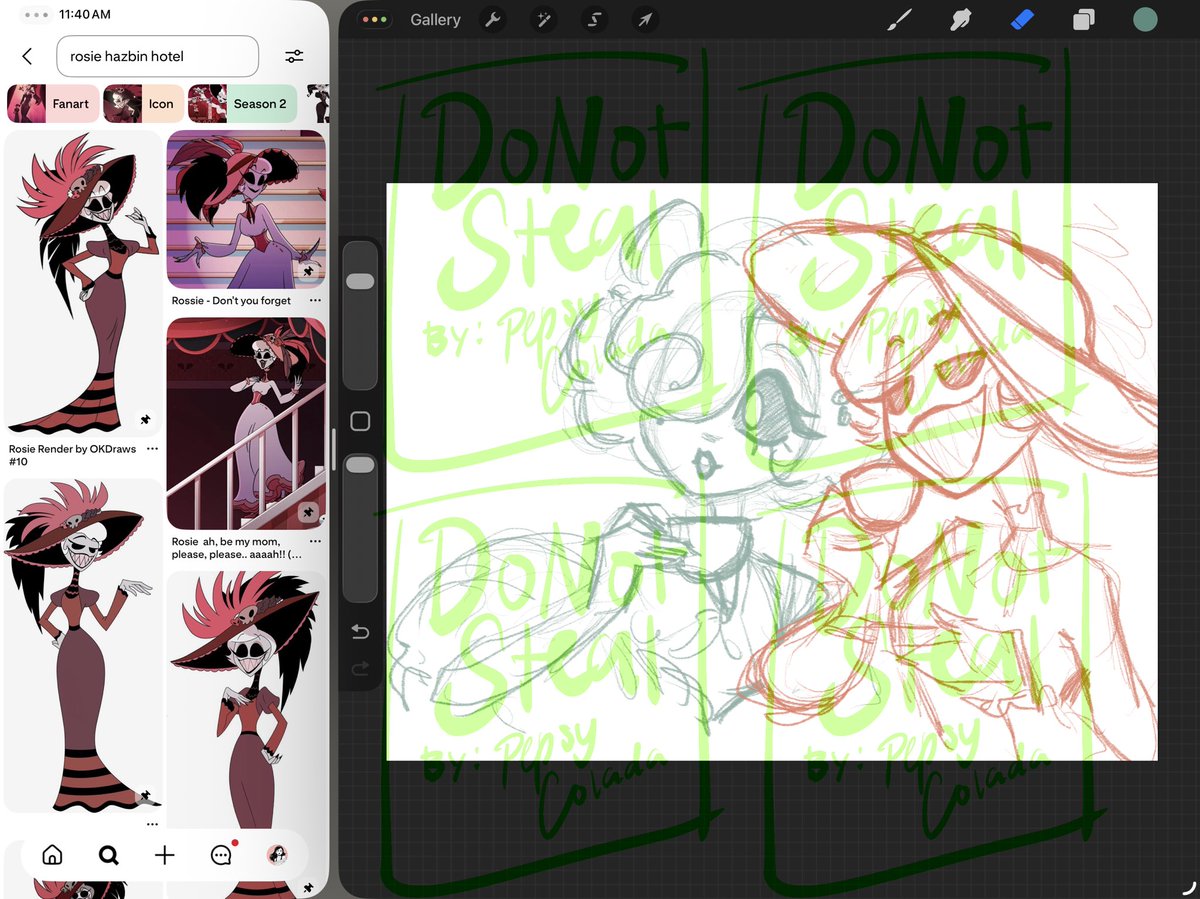 pepsy_colada's tweet photo. Redesigned and fixed my old Hazbin OC. She’s one of Rosie’s friends and suppliers and her name is Desdemona ✨

Plus: WIP of her and Rosie together
#HazbinHotel #HazbinHotelOC #HazbinHotelRosie https://t.co/PKrKKhQUrY