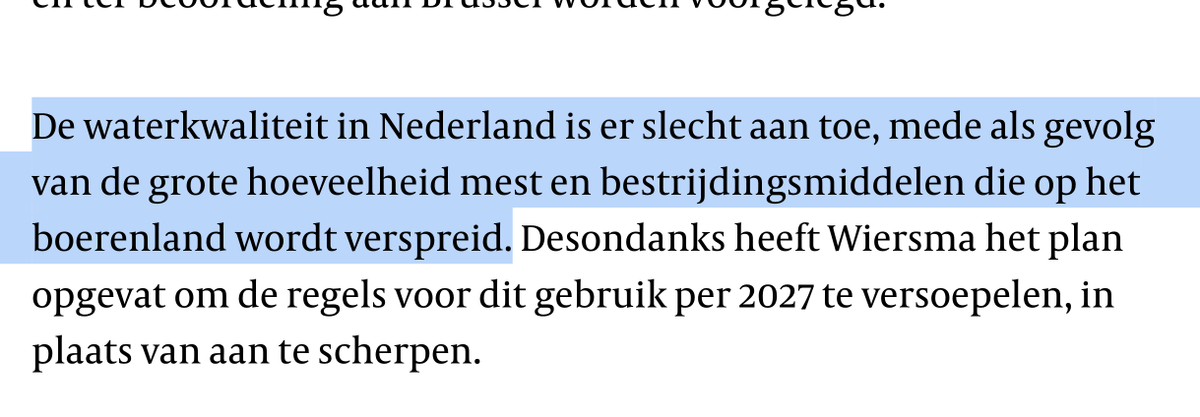 Ik ben weer sinds enkele uren betaald lid van de <a href="/volkskrant/">de Volkskrant</a>. Waarom? Omdat deze krant (@NRC) ook! Wel eens een factchecker kan gebruiken. Een voorbeeldje. 

Ik lees nu "Waterkwaliteit is slecht". Maar het onderwerp gaat over mest (en specifiek bufferstroken). Mest is nu juist N