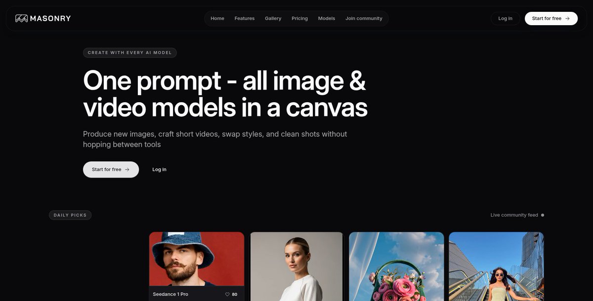 automate_tweak's tweet image. Transform your creative projects with stunning images and videos on an infinite canvas, all using advanced AI models—collaboration has never been easier! 🎨✨ #ContentCreation #Masonry automateandtweak.com/tool/masonry/