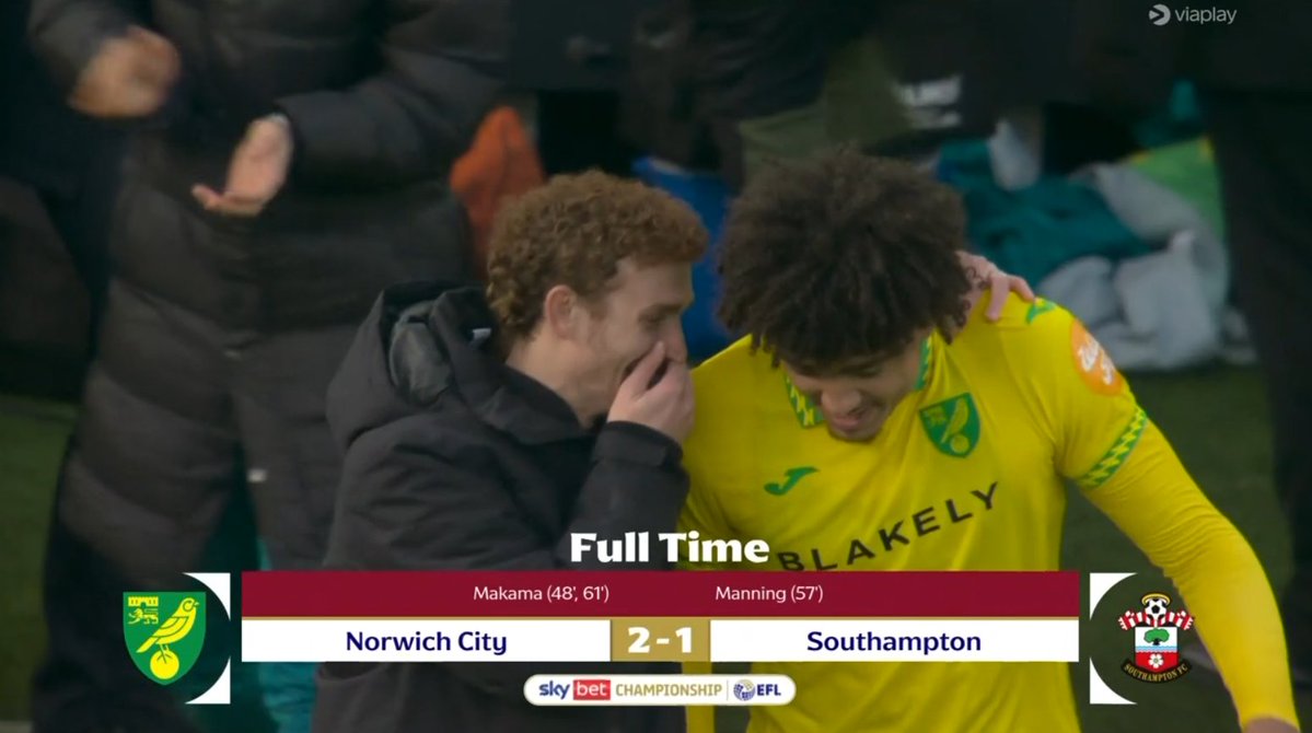 FT Norwich 2 Southampton 1. #NORSOU